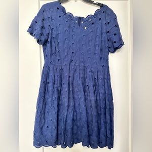 Jcrew Eyelet Navy Dress
